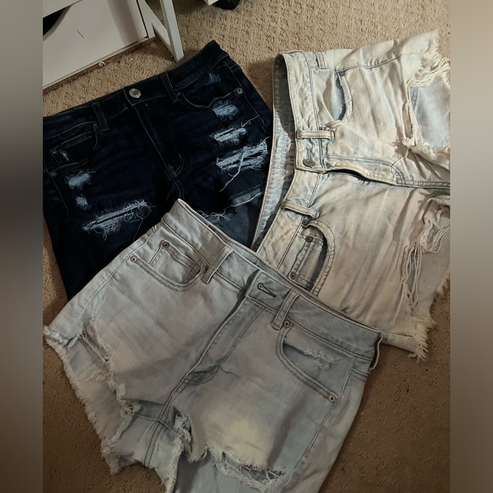 American Eagle Distressed Denim Shorts bundle (3)